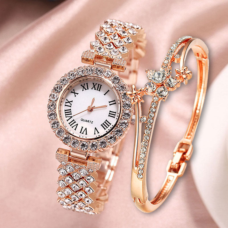 Celestia Diamond Luxe Watch & Bracelet Set