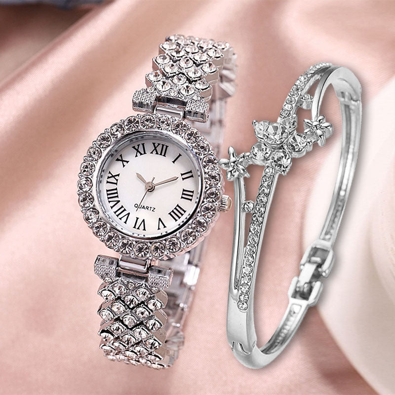 Celestia Diamond Luxe Watch & Bracelet Set