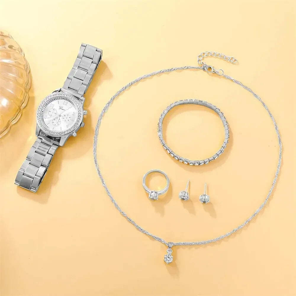 Aurora Elegance Women’s Luxury Watch & Jewelry Gift Set