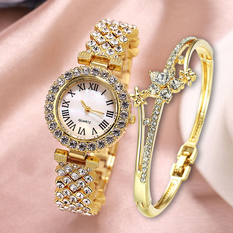 Celestia Diamond Luxe Watch & Bracelet Set